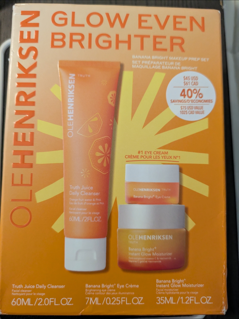 Ole Henriksen Banana Bright Set - Orange & Yellow Packaging